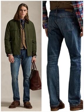 NWT Polo Ralph Lauren 38 Old Money Indie Sleeze Varick Slim Straight Jeans